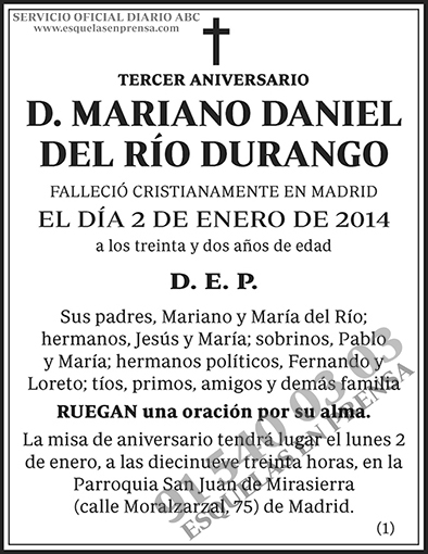 Mariano Daniel de Río Durango